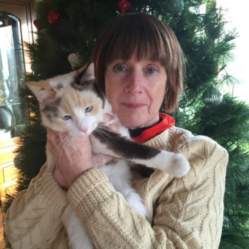 Ann Simmons holding cat